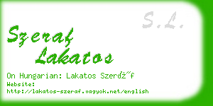 szeraf lakatos business card